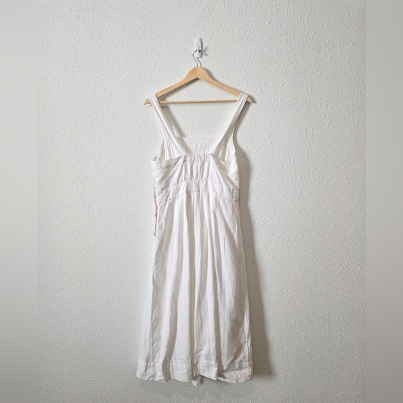 NEW Gap White Linen Cotton Midi Dress 6 - Picture 6 of 8